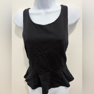 Express Black Peplum Tank Top / Laced Back Size Small